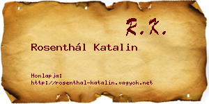 Rosenthál Katalin névjegykártya
